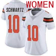 Women Cleveland Browns 10 Anthony Schwartz Nike White Game NFL Jersey